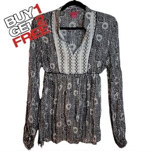 Sunny Leigh Crinkled Long Sleeved‎ Top Women's Medium